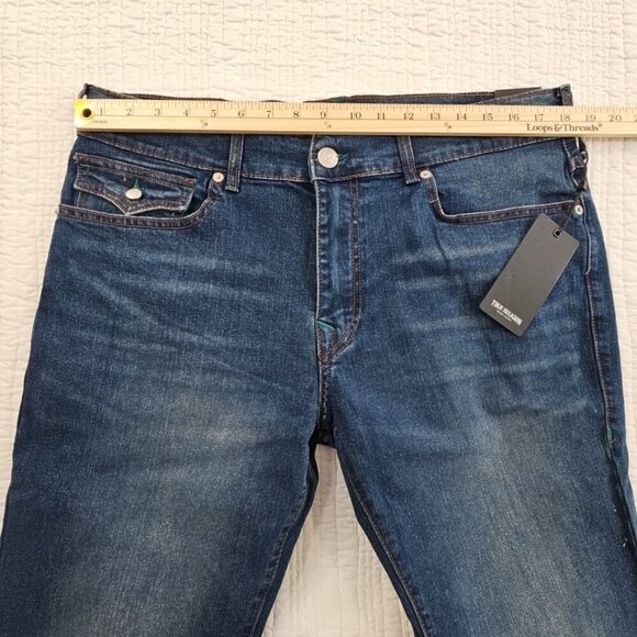 True Religion Rocco Jeans Men's 36x32 Dark Wash NEW Flap Pockets Relaxed NWT - Picture 11 of 16